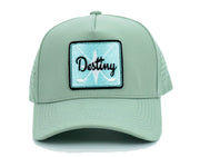 Boxed Script Hat - Green